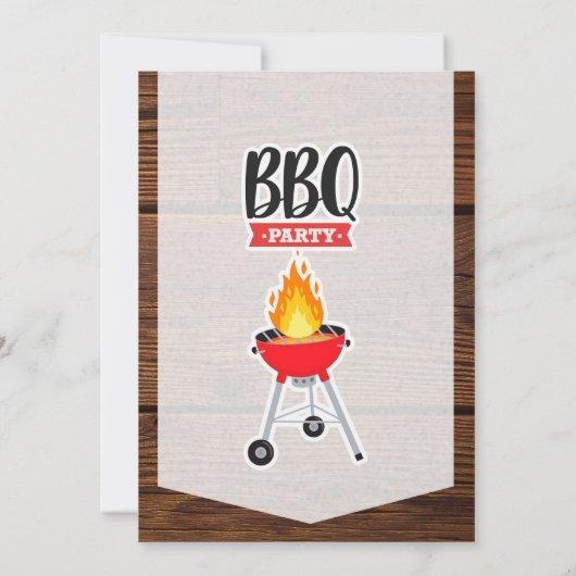 BACKYARD PARTY BBQ BIRTHDAY INVITATION KAART (Achterkant)