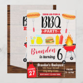 BACKYARD PARTY BBQ BIRTHDAY INVITATION KAART (Voorkant / Achterkant)