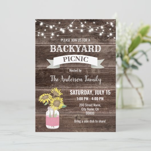 Backyard Picnic Nabuurschap BBQ Kaart (Staand voorkant)