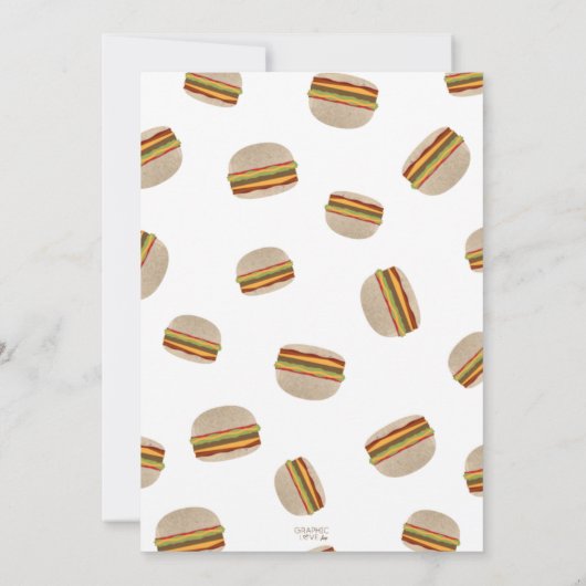 Backyard Summer BBQ Hamburger design Kaart (Achterkant)