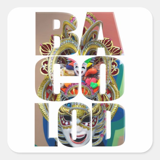 BACOLOD MASSKARA FEEST VIERKANTE STICKER (Voorkant)