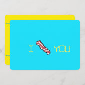 Bacon 8-bits Retro Pixel I Heart You Kaart (Voorkant / Achterkant)