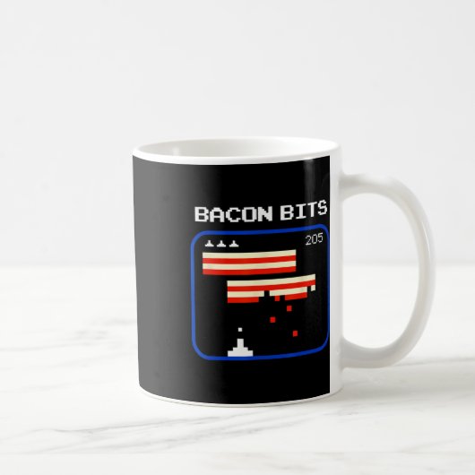 Bacon 8-bits videogame speler Retro Nerd Geek Koffiemok (Rechts)
