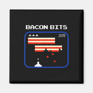 Bacon 8-bits videogame speler Retro Nerd Geek Magneet