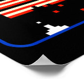 Bacon 8-bits videogame speler Retro Nerd Geek Poster (Hoek)