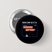 Bacon 8-bits videogame speler Retro Nerd Geek Ronde Button 5,7 Cm (Voorkant /achterkant)