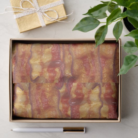 Bacon achtergrond patroon, grappig gebakken voedse tissuepapier (Geschenk)