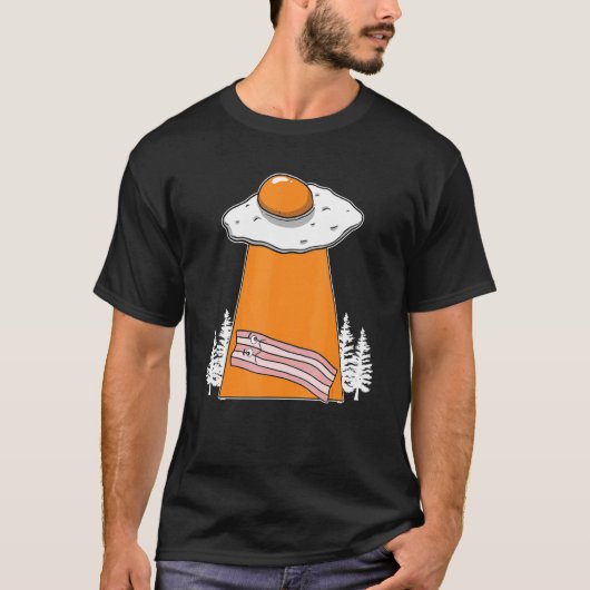 Bacon Alien Ontvoering Ontbijt Bacon Vlees Bacon T-shirt (Voorkant)