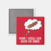 Bacon als diner grappige koelkastmagneet magneet (Voorkant / Achterkant)