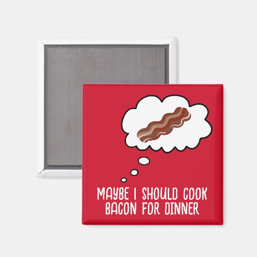 Bacon als diner grappige koelkastmagneet magneet (Voorkant / Achterkant)