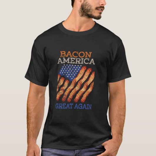 Bacon America Great Again Trump 2020 Amerikaanse v T-shirt (Voorkant)