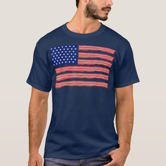 bacon American vlag patriotic American bacon T-shirt (Voorkant)