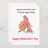 Bacon and egg Love, het is eitjes, valentijn! Feestdagenkaart (Voorkant / Achterkant)