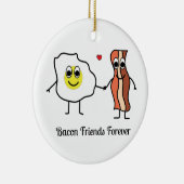Bacon and Eggs beste vrienden cartoon ontbijt meme Keramisch Ornament (Rechts)