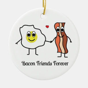 Bacon and Eggs beste vrienden cartoon ontbijt meme Keramisch Ornament