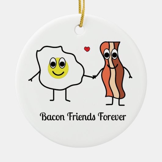 Bacon and Eggs beste vrienden cartoon ontbijt meme Keramisch Ornament (Voorkant)
