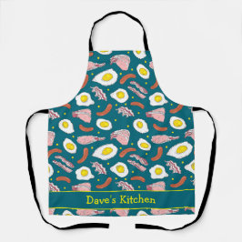 Bacon and Eggs Breakfast Food Patterned Schort