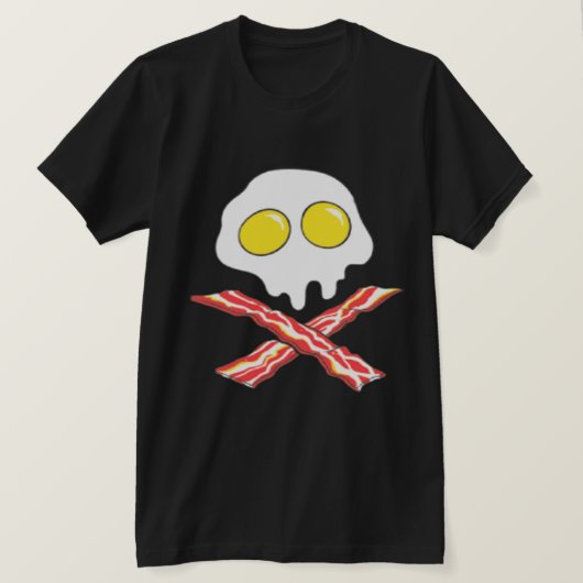 BACON AND EGGS COOL SKULL BONES SPOOF T-SHIRT (Design voorkant)