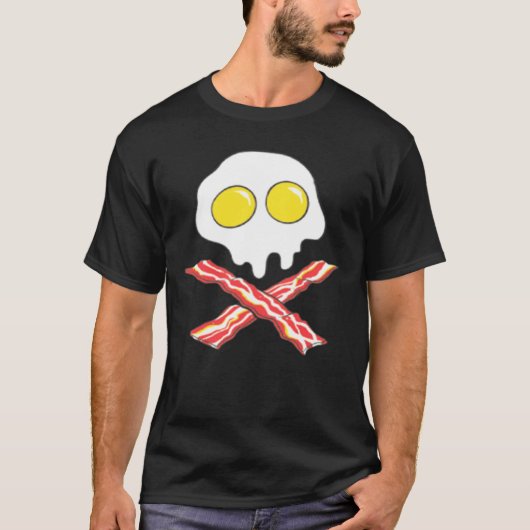 BACON AND EGGS COOL SKULL BONES SPOOF T-Shirt (Voorkant)