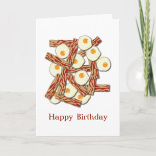 Bacon and Eggs Happy Birthday Kaart