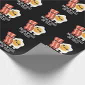 Bacon And Eggs On Toes Funny Toast Pun Dark BG Cadeaupapier (Hoek)