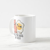 Bacon And Eggs On Toes Funny Toast Pun Koffiemok (Voorkant links)