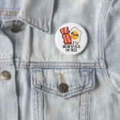 Bacon And Eggs On Toes Funny Toast Pun  Ronde Button 5,7 Cm (In situ)