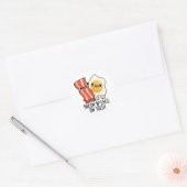 Bacon And Eggs On Toes Funny Toast Pun  Ronde Sticker (Envelop)