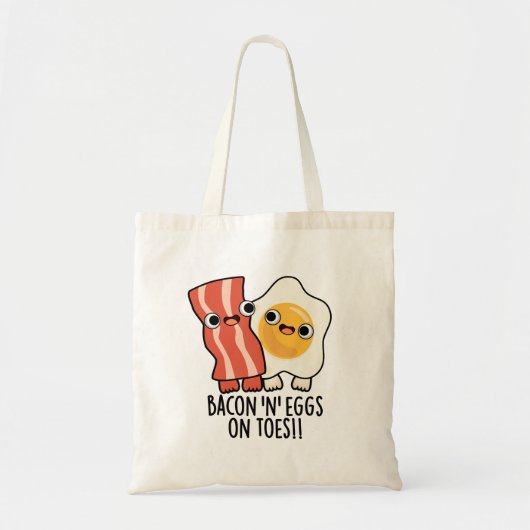 Bacon And Eggs On Toes Funny Toast Pun  Tote Bag (Voorkant)