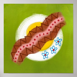 Bacon and Eggs Ontbijt Poster Wall Art