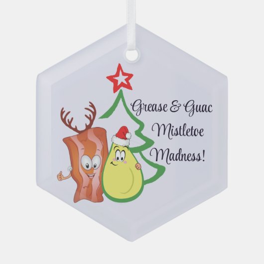 Bacon & Avocado Kerstversiering - Feestelijk Eten Glas Ornament (Voorkant)