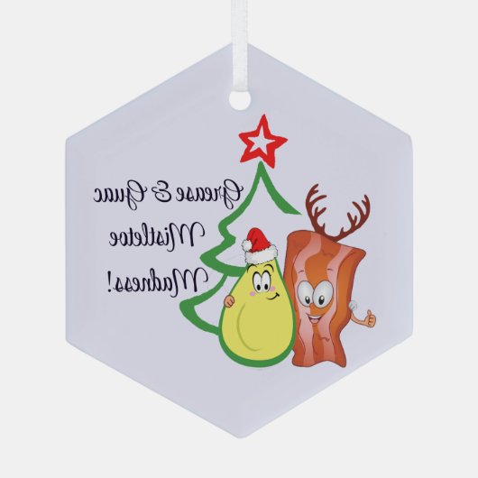 Bacon & Avocado Kerstversiering - Feestelijk Eten Glas Ornament (Achterkant)