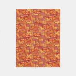 Bacon Background Pattern, Funny Fried Food Fleece Deken