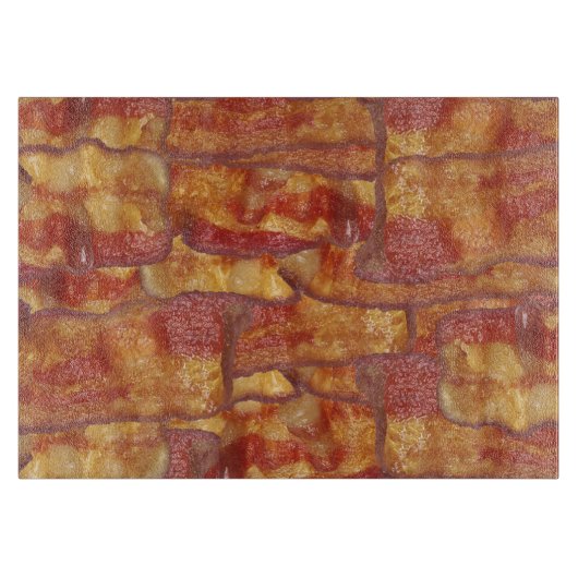 Bacon Background Pattern, Funny Fried Food Snijplank (Voorkant)