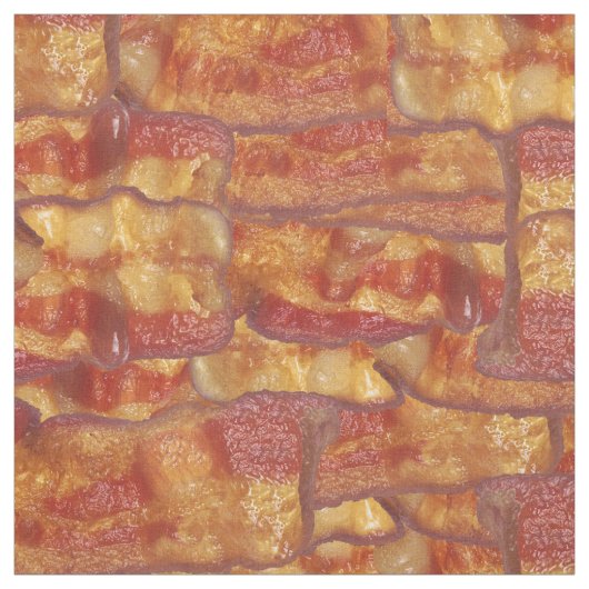 Bacon Background Pattern, Funny Novelty Food Stof (Swatch)