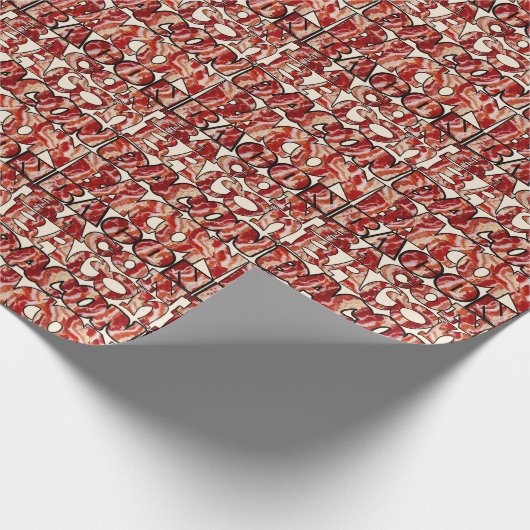 Bacon Bacon Bacon Bacon Bacon Bacon Bacon Cadeaupapier (Hoek)