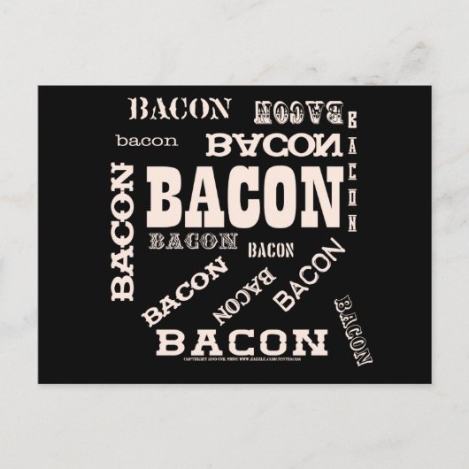 Bacon Bacon Bacon Bacon Briefkaart (Voorkant)