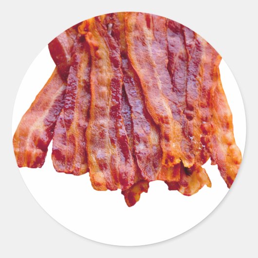 Bacon Bacon Bacon Bacon Ronde Sticker (Voorkant)