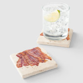 Bacon Bacon Bacon Bacon Stenen Onderzetter (Zijkant)