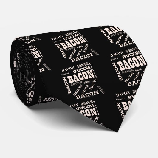 Bacon Bacon Bacon Bacon Stropdas (Opgerold)