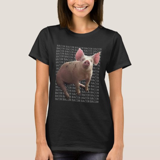 BACON BACON BACON  Cute and  Pig Bacon T-shirt (Voorkant)