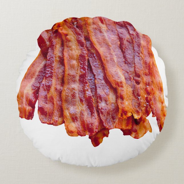 Bacon Bacon Bacon Rond Kussen (Voorkant)