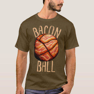 Bacon Ball Basketbal Grappig Basketbal T-shirt