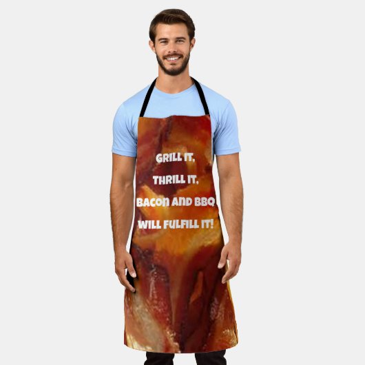 Bacon & BBQ in stijl, ons Funny Bacon Lover Schort (Gedragen)