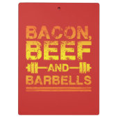 Bacon, Beef, Barbells - Gym Workout Motivatie Klembord (Achterkant)