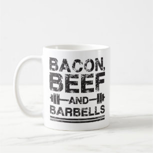 Bacon, Beef, Barbells - Gym Workout Motivatie Koffiemok