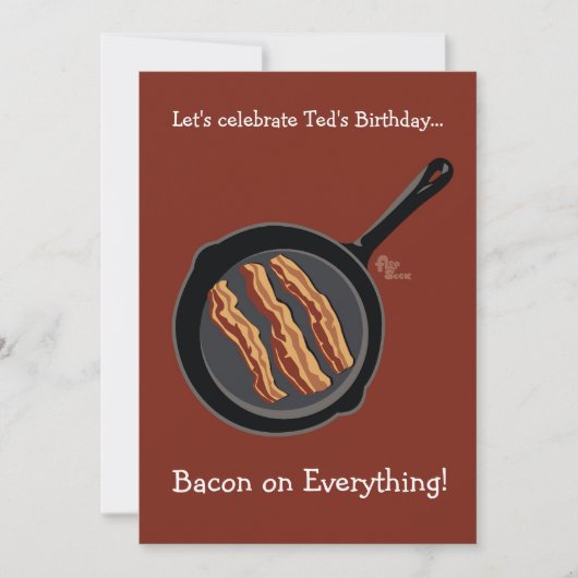 Bacon Birthday Party Invitation Kaart (Voorkant)