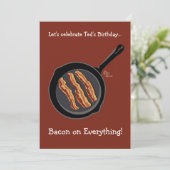 Bacon Birthday Party Invitation Kaart (Staand voorkant)