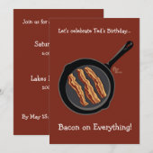 Bacon Birthday Party Invitation Kaart (Voorkant / Achterkant)