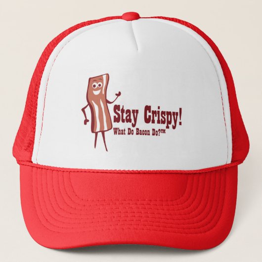 Bacon Blijf Crispy Trucker Hat Pet (Voorkant)